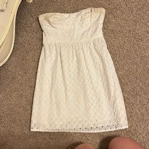 American eagle mini strapless white dress